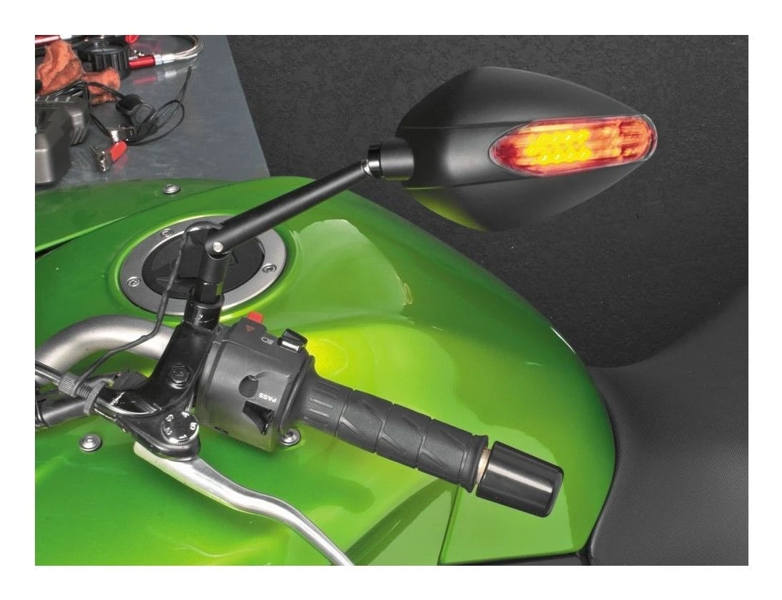 BikeMaster Candy Drop Standard Mirrors With Integrated Turn Signals 4 BikeMaster Candy Drop Standard Mirrors With Integrated Turn Signals - Image 2